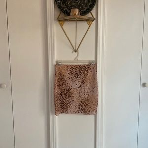 Motel mesh leopard mini skirt with lining size S